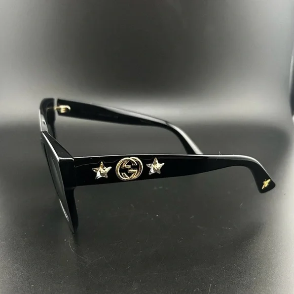 GUCCI GG0208S Round Frame Star Grey Gradient Black Sunglasses - Picture 4 of 16